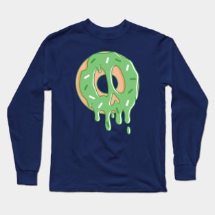 Dripping Donut Skull (Matcha) Long Sleeve T-Shirt